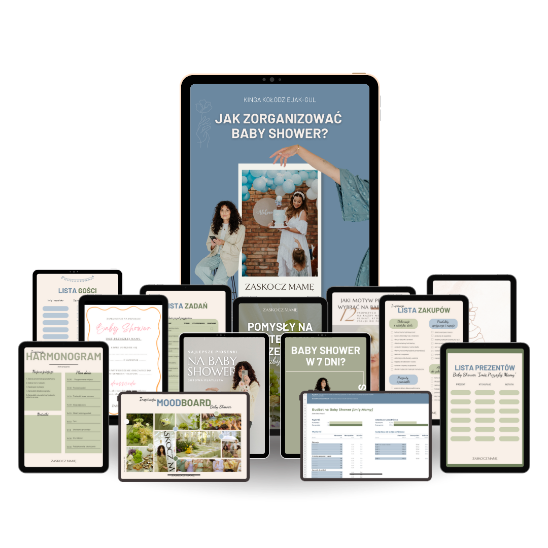 EBOOK "Jak zorganizować baby shower?" niczym WORKBOOK + 13 bonusów PAKIET